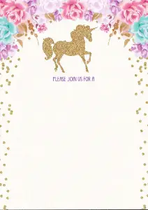Unicorn First Birthday Invitations