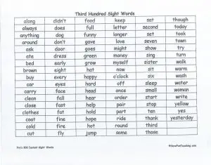 300 Sight Words Flash Cards