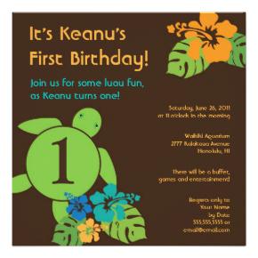 Baby First Birthday Party Free Luau Invitations to Print