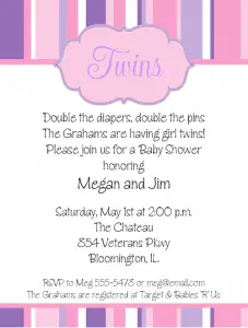Baby Shower Invitations Sayings Twins