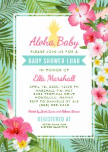 Baby Shower Luau Invitations