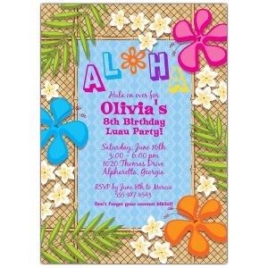 Birthday Luau Invitations