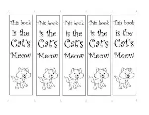 Cat Bookmarks to Color