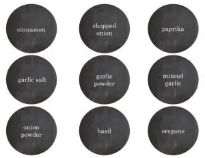 Chalkboard Spice Jar Labels