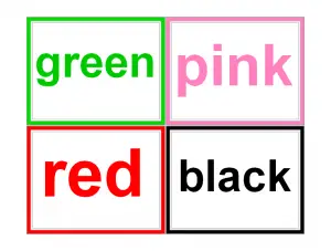 Color Sight Words Flash Cards