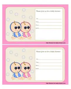 Free Printable Baby Shower Invitations for Twins
