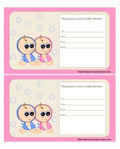 Free Printable Baby Shower Invitations for Twins