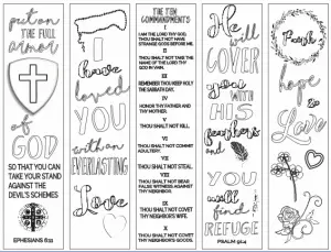 Free Printable Bible Verse Bookmarks to Color