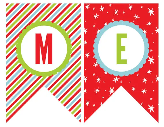 banner christmas printable letters Banner  KittyBabyLove.com  44 Letters Cool