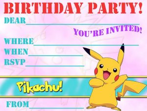 Free Printable Pokemon Birthday Invitations