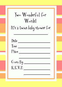 Free Printable Twin Baby Shower Invitations