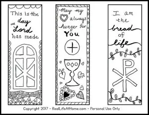 Free Religious Bookmarks to Color