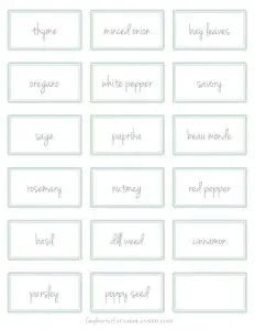 Free Spice Jar Labels to Print