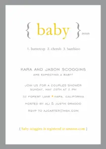 Gender Neutral Twin Baby Shower Invitations