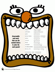 Halloween Word Scramble Solver