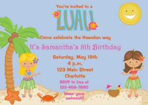 Luau Birthday Invitations