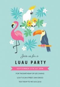 Luau Birthday Party Invitations