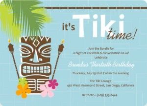 Luau Birthday Party Invitations for Adults