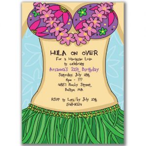 Luau Themed Birthday Invitations