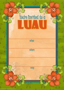 Luau Themed Invitation Template