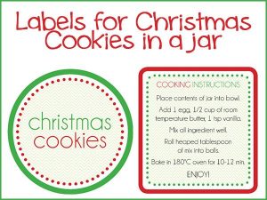 Mason Jar Cookie Mix Recipe Labels
