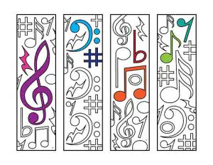Music Bookmarks to Color