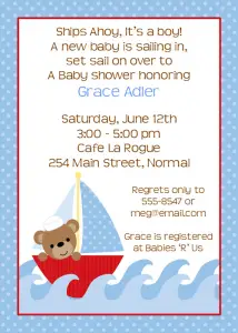 Nautical Baby Shower Invitation Wording