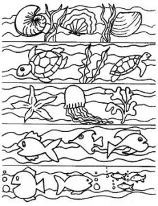 Ocean Bookmarks to Color