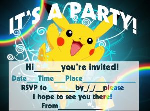 Pokemon Birthday Invitation Templates Free
