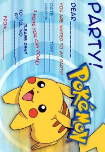 Pokemon Birthday Party Invitations Printable