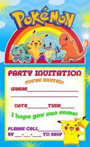 Pokemon Card Birthday Invitation