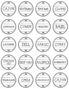 Pre Printed Spice Jar Labels