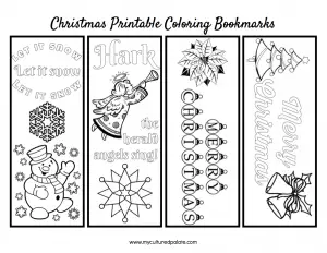 Printable Christian Christmas Bookmarks to Color
