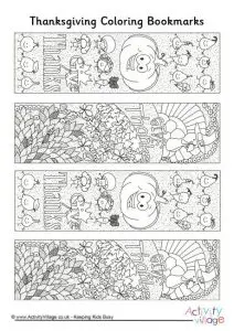 Printable Thanksgiving Bookmarks to Color