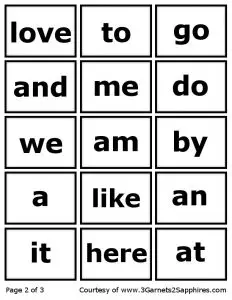 Sight Words Flash Cards Printable