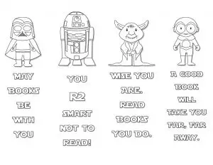 Star Wars Bookmarks to Color