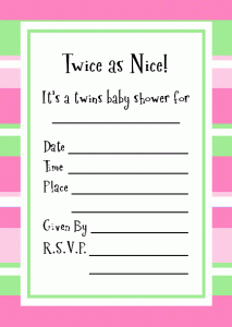 Twin Baby Shower Invitations Templates Free