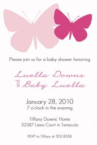 Twin Butterfly Baby Shower Invitations