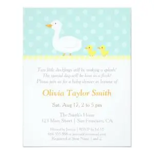 Twin Duck Baby Shower Invitations