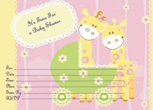 Twin Giraffe Baby Shower Invitations