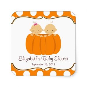 Twin Pumpkin Baby Shower Invitations