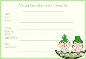 Twins Baby Shower Invitations