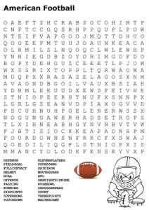 American Football Word Search Answers Key