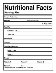 Blank Food Label Worksheet