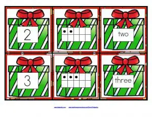 Christmas Number Flash Cards