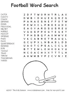 College Football Word Search Puzzles