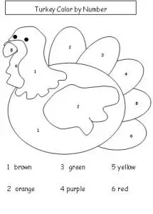 Color By Number Turkey Printables