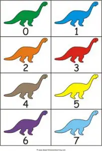 Dinosaur Number Flash Cards