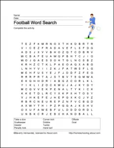 Euro English Football Word Search