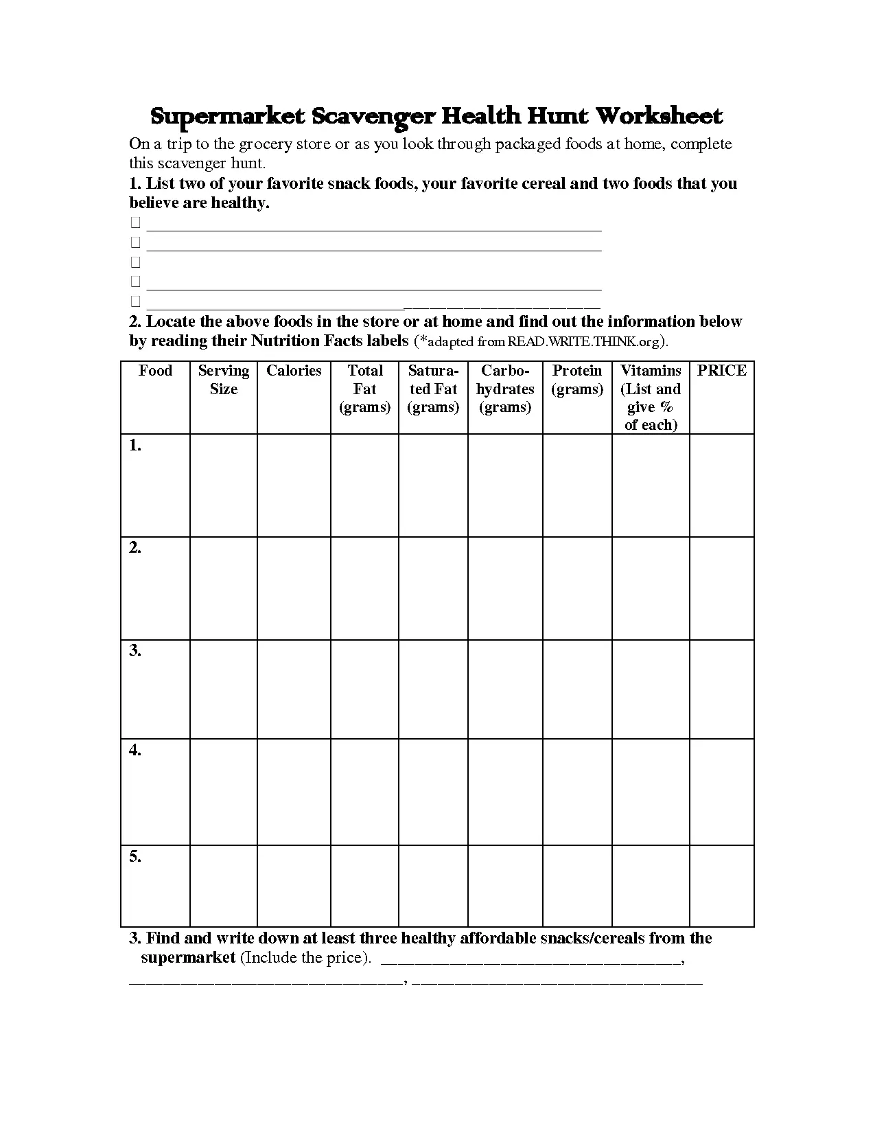 23 Informative Food Label Worksheets - Kitty Baby Love Throughout Blank Nutrition Label Worksheet